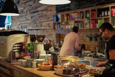 Mr. & Mrs. Bean behind the counter.
