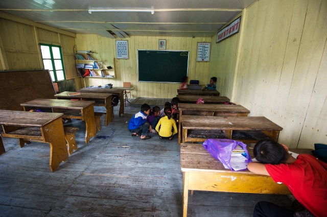 School in the floating fishing village at Halong Bay.