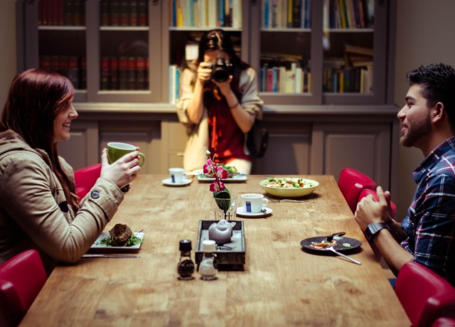 Lori and Manu at the table